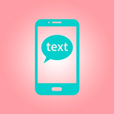 Mobil sohbet simgesi. Cep telefonu Web sohbet ve iletişim temsil eden.