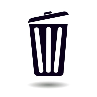 Çöp tenekesi simgesine, vektör eps10 çizim. Düz stil. 