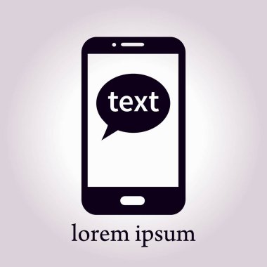 Mobil sohbet simgesi. Cep telefonu Web sohbet ve iletişim temsil eden.