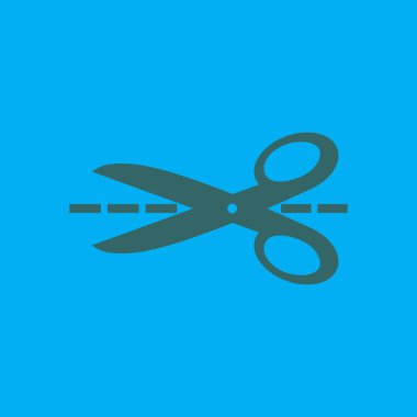 Makas ile kesme hatları simgesi.