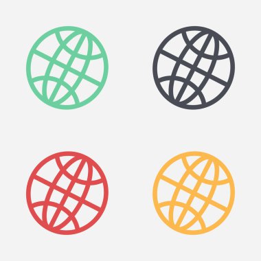 Küre simgesi. Düz tasarım.