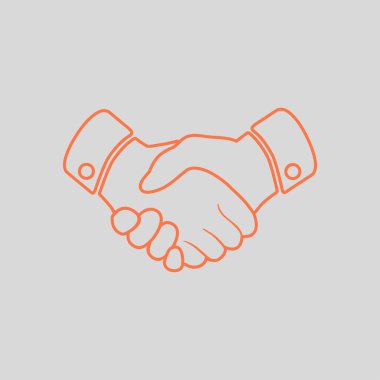 El sıkışma işareti simgesi. Başarılı iş sembolü. Düz tasarım stili.