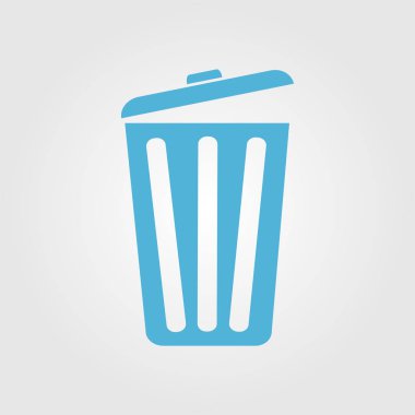 Çöp tenekesi simgesine, vektör eps10 çizim. Düz stil. 