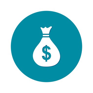 Para çantası ikonu. Dolar dolar para birimi sembolü. Düz tasarım tarzı. EPS 10.