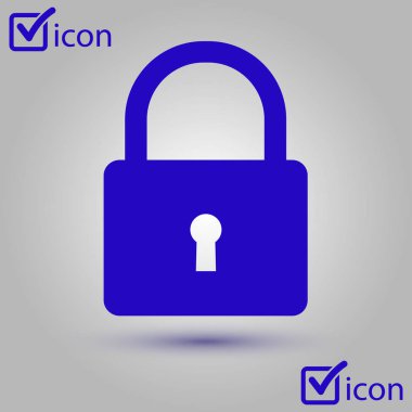 Kilit simgesi. Kullanıcı oturum açma kimlik doğrulama simgesi. Düz tasarım stili. 