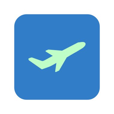 Uçak uçuş biletleri hava sinek seyahat kalkış siluet öğesi. Uçak sembolü. Seyahat etmek simge. Düz tasarım. EPS 10.