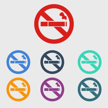 Duman bir simge yoktur. Sigara sembolü durdurmak. Vektör çizim. Filter-Tipped sigara. Halka açık yerlerde simgesi. 