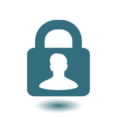 Kullanıcı oturum açma kimlik doğrulama simgesi. Düz tasarım stili. Vektör Eps10.