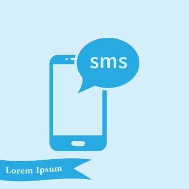 Akıllı telefon e- postası veya SMS simgesi. Mobil posta imzası simgesi.
