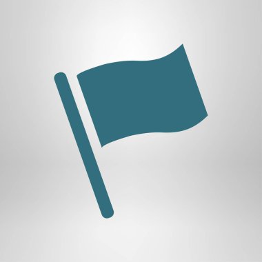 Bayrak simgesi. Yer belirleyici sembol. Düz tasarım biçimi.