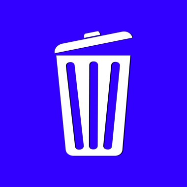 Çöp tenekesi simgesine, vektör eps10 çizim. Düz stil. 