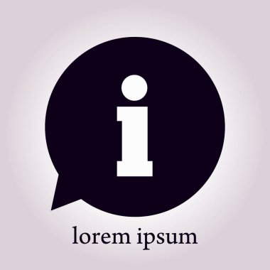 Bilgi işareti simgesi. Bilgi: konuşma balonu sembolü, vektör çizim 