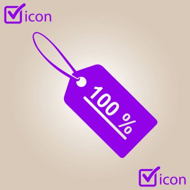 Satılık Etiketler simgesi. Düz tasarım stili. Rozet etiketi, bir fiyat etiketi, indirim