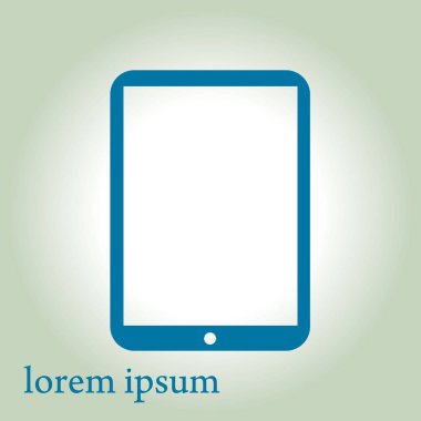 Modern dijital tablet Pc simgesi. Düz tasarım simgesi. EPS 10 vektör.