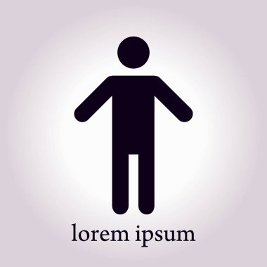 İnsan erkek işaret simgesi. Erkek Sembolü. Erkekler tuvaleti. Düz stil. EPS 10.