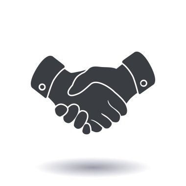 El sıkışma işareti simgesi. Başarılı iş sembolü. Düz tasarım stili.