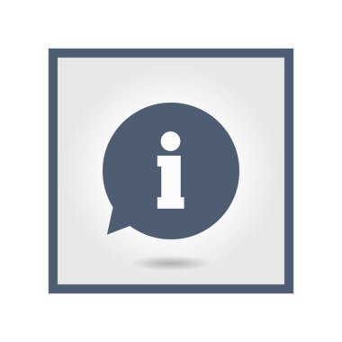 Bilgi işareti simgesi. Bilgi: konuşma balonu sembolü, vektör çizim 