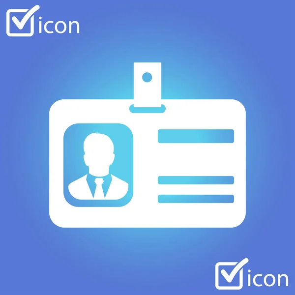 Ícone Cartão Identificação Emblema Participante Conferência Estilo Design Plano — Vetor de Stock