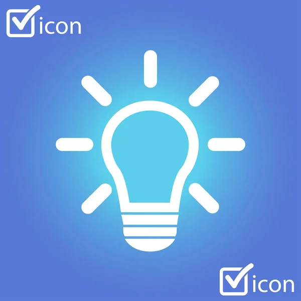 Icono Signo Lámpara Luz Idea Simbólica Pensamiento Creativo Idea Negocio — Vector de stock