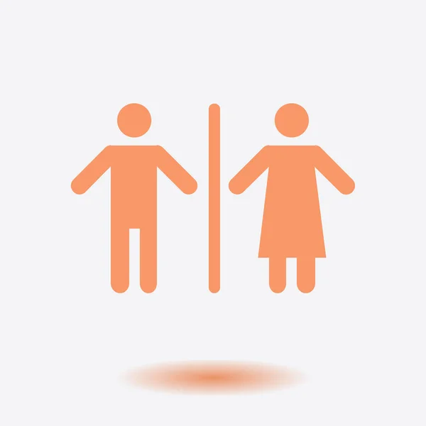 Ikona Znak Symbol Toaleta Mężczyzn Kobiet Płaska Konstrukcja Kolory Czerwony — Wektor stockowy
