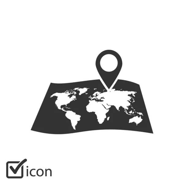 Mapa Con Icono Pin Mapa Simbol Navegación — Archivo Imágenes Vectoriales
