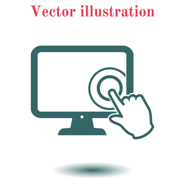 Érintse Meg Képernyő Monitor Ikont Odaad Mutatót Szimbólum — Stock Vector