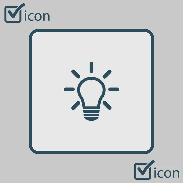 Icono Signo Lámpara Luz Idea Simbólica Pensamiento Creativo Idea Negocio — Vector de stock