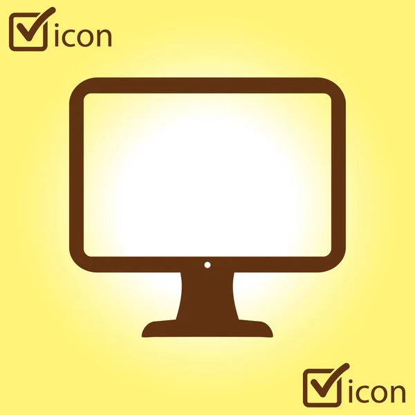 Computer Display Sign Icon Monitor Symbol Flat Design Style — Stock Vector