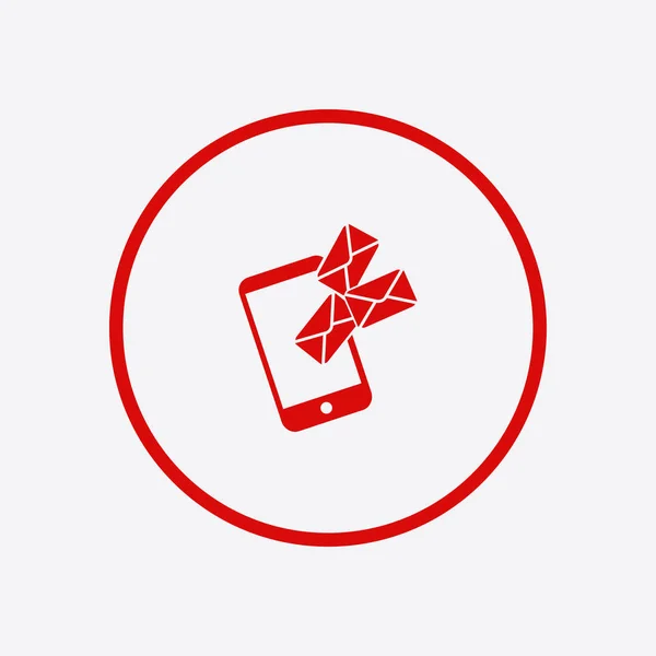 Smartphone Email Nebo Sms Ikona Simbol Podepisování Mobilních Pošt — Stockový vektor
