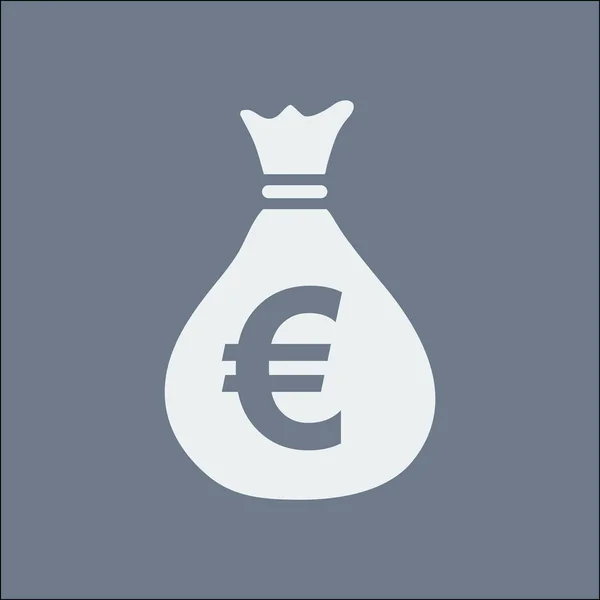 Ícone Saco Dinheiro Euro Eur Símbolo Moeda Estilo Design Plano — Vetor de Stock