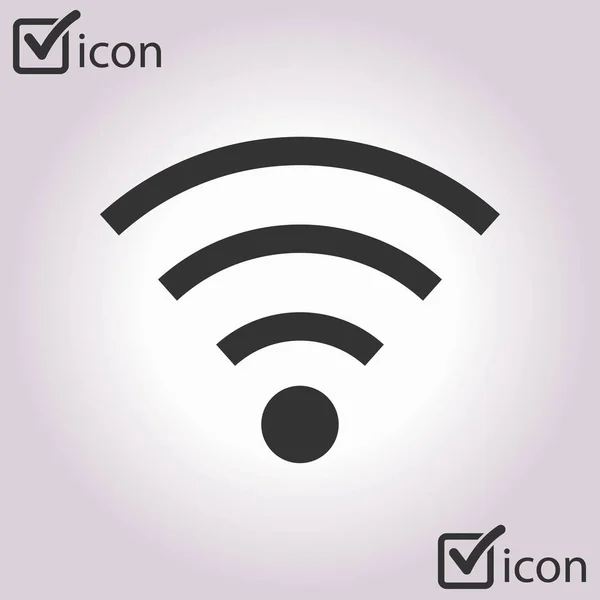 Symbole Wifi Icône Réseau Sans Fil Vectoriel Conception Plate — Image vectorielle