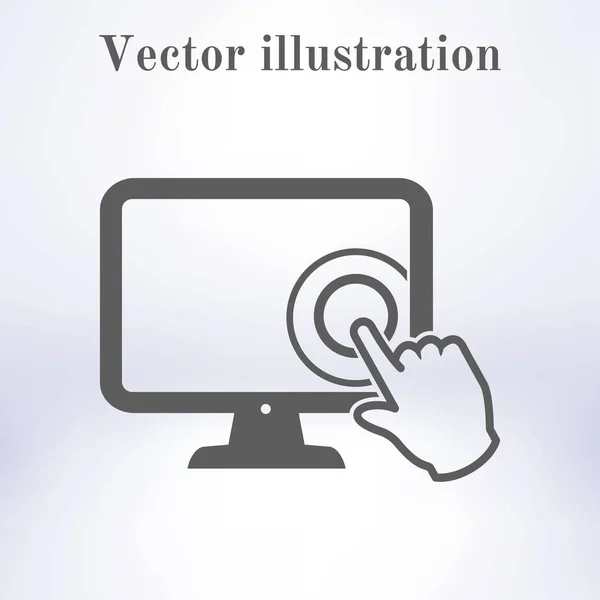 Pantalla Táctil Icono Del Monitor Símbolo Puntero Manual — Vector de stock