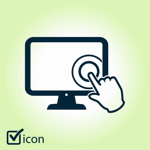 Sentuh Layar Monitor Icon Hand Simbol Penunjuk - Stok Vektor