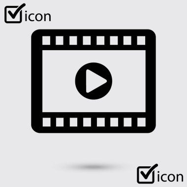 Video simgesi. Düz tasarım stili. Film galası. Canlı video takvimi.