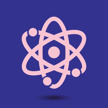 Atom işareti simbol. Atom parçası simgesi.