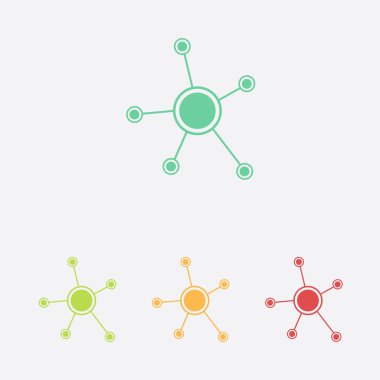 Sosyal ağ tek simge. Küresel teknoloji veya sosyal ağ.