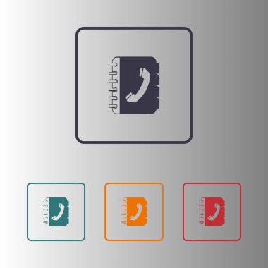 Telefon Rehberi düz simgesi. Düz tasarım stili.