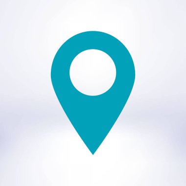 Harita işaretçi simgesi. GPS konumu sembolü. Düz tasarım stili. Vektör Eps 10.