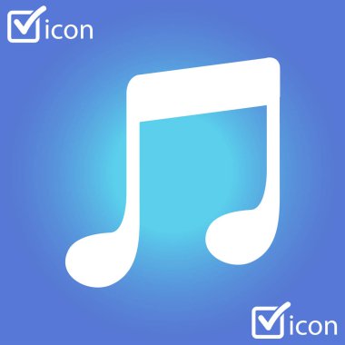 Müzik Not simgesi. Karakter dinleme şarkı. Düz tasarım stili.
