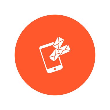 Akıllı telefon e- postası veya SMS simgesi. Mobil posta imzası simgesi.
