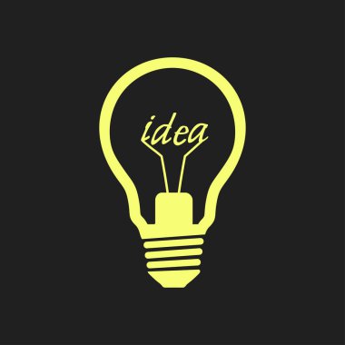 ışık lamba işareti simgesi. fikir sembolü.