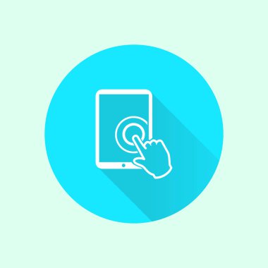 Değmek perde tablet Pc işareti simgesi. El işaretçi simgesi. 