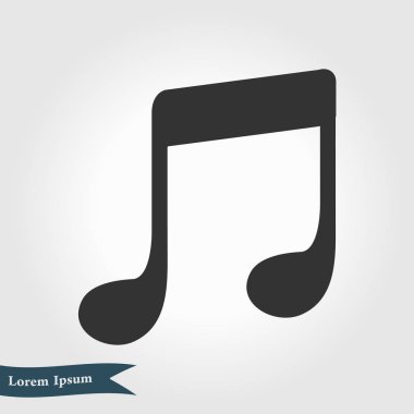 Müzik Not simgesi. Müzik simgesi. Düz tasarım stili.