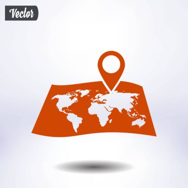 Bir PIN simgeyle eşleyin. Harita navigasyon erkek.