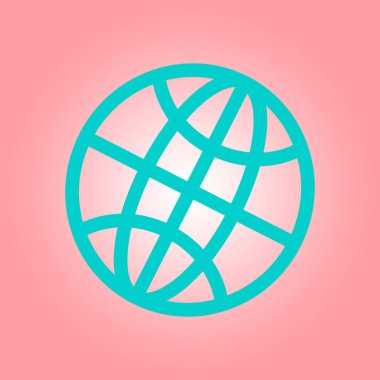 Küre simgesi. Düz tasarım.