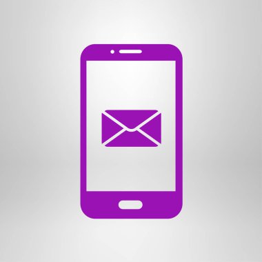 Akıllı telefon e- postası veya SMS simgesi. Mobil posta imzası simgesi.