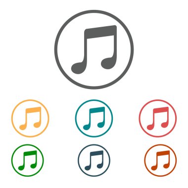 Müzik Not simgesi. Müzik simgesi. Düz tasarım stili.