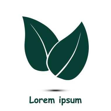Yaprak simgesi. Taze doğal ürün simgesi. Organik ürün işareti. Düz tasarım stili.