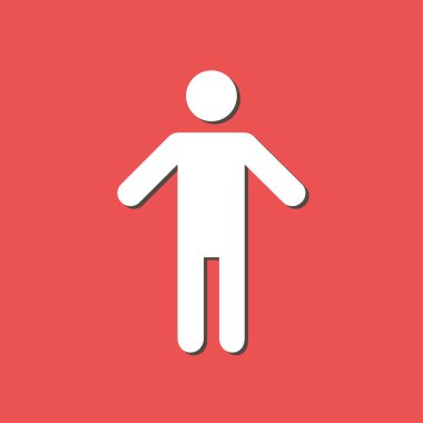 İnsan erkek işaret simgesi. Erkek Sembolü. Erkekler tuvaleti. Düz stil. EPS 10.