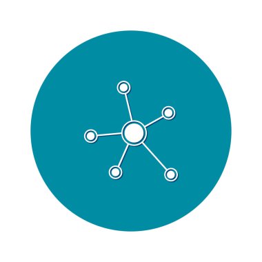 Sosyal ağ tek simge. Küresel teknoloji veya sosyal ağ.